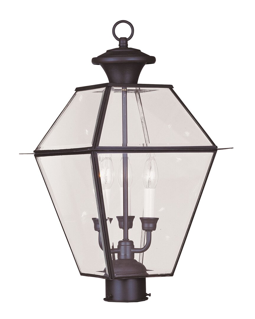 Livex Lighting 3-light Bronze Outdoor Post Top Lantern In Bronze