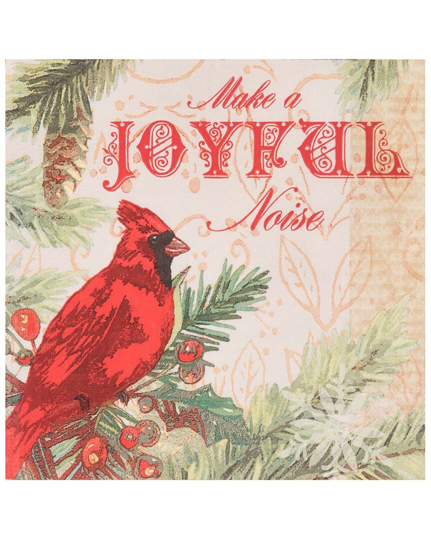 TRANSPAC TRANSPAC SET OF 20 PAPER 6.5IN MULTICOLOR CHRISTMAS JOYFUL CARDINAL NAPKIN