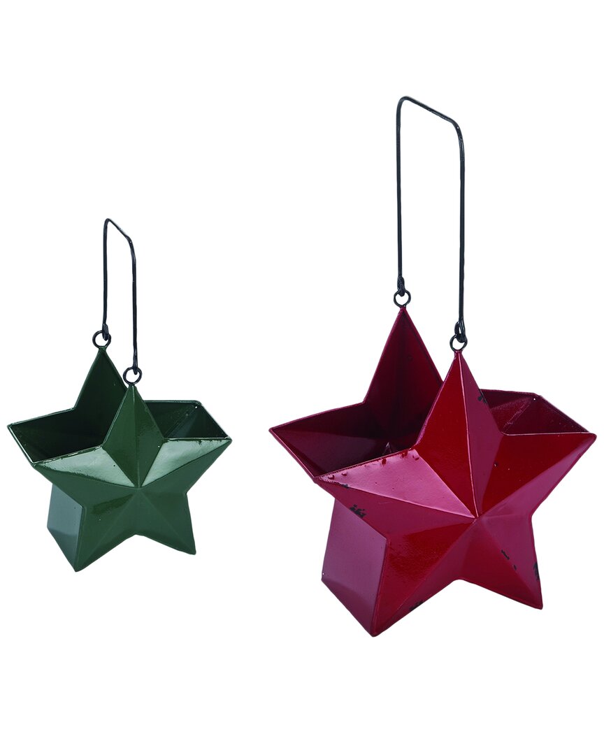 Shop Transpac Set Of 2 Metal 7.75in Multicolor Christmas Star Containers