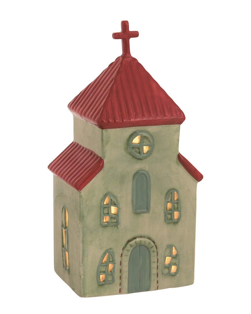 Shop Transpac Dolomite 8.86in Multicolor Christmas Light Up Church