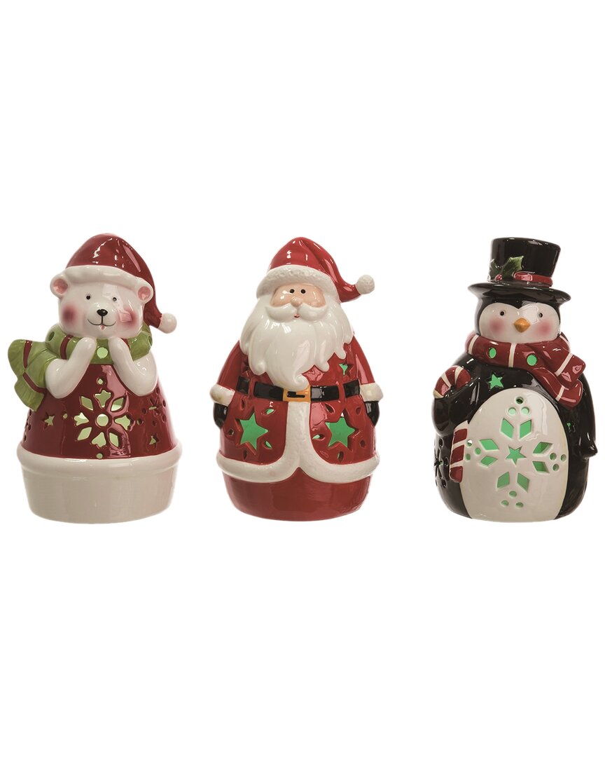 Shop Transpac Set Of 3 Ceramic Multicolor Christmas Light Up Character