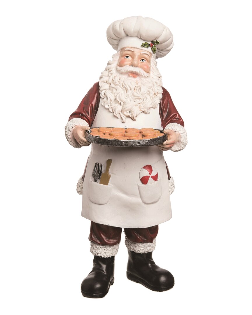 Shop Transpac Resin White Christmas Baking Santa Figurine