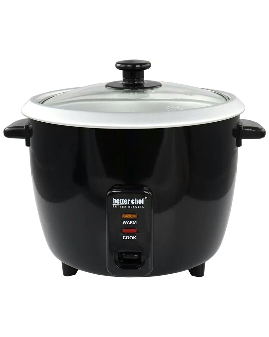 Better Chef 8-cup Black Rice Cooker With Cup & Paddle In Black