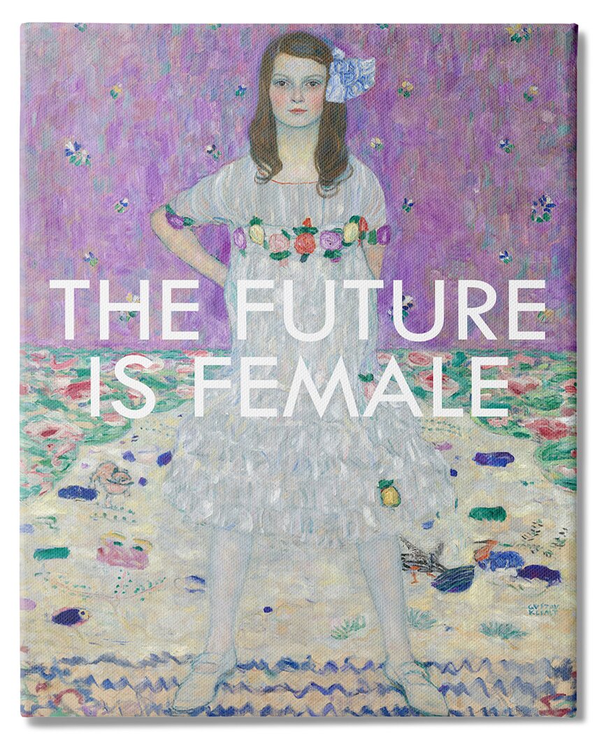 Stupell Industries The Future Is Female Vintage Girl Powerful Stance Stretched Canvas Wall Art By Jennifer P In Off-white