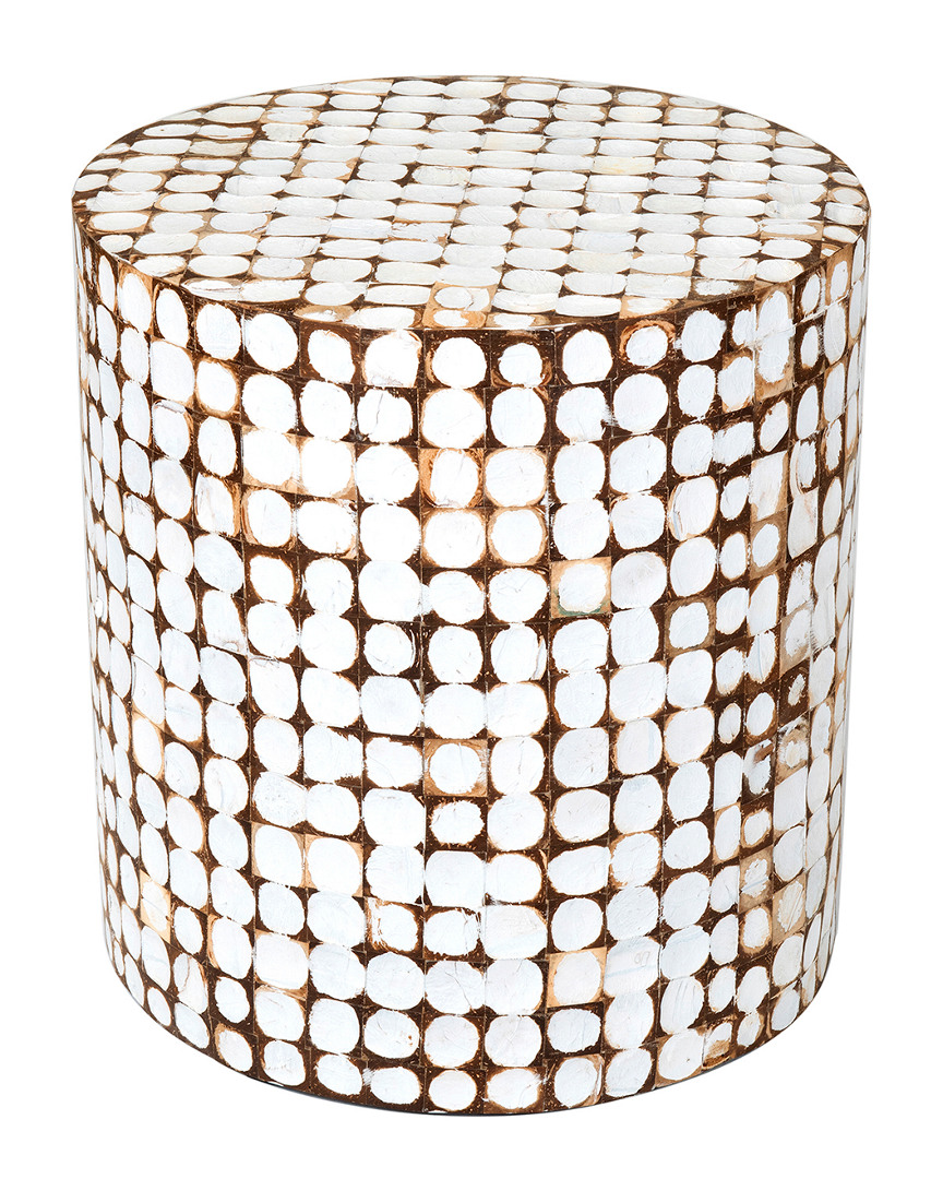 East At Main Columbia Coconut Shell Accent Table