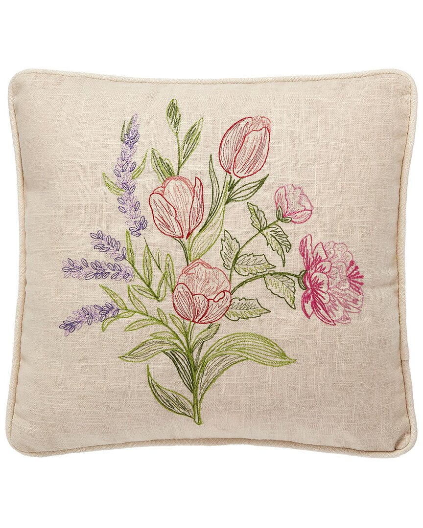 Peking Handicraft Spring Bunch Embroidered Pillow