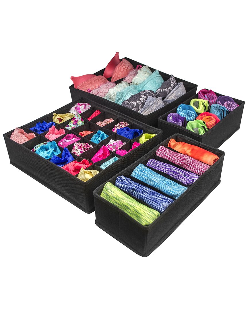 Sorbus Set Of 4 Foldable Drawer Dividers In Nocolor