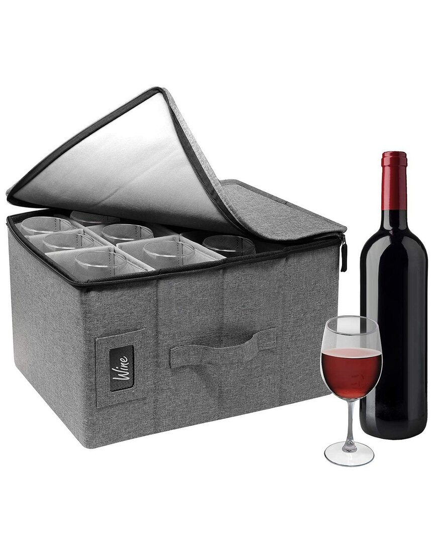 Sorbus Wine Glasses Storage Box In Nocolor
