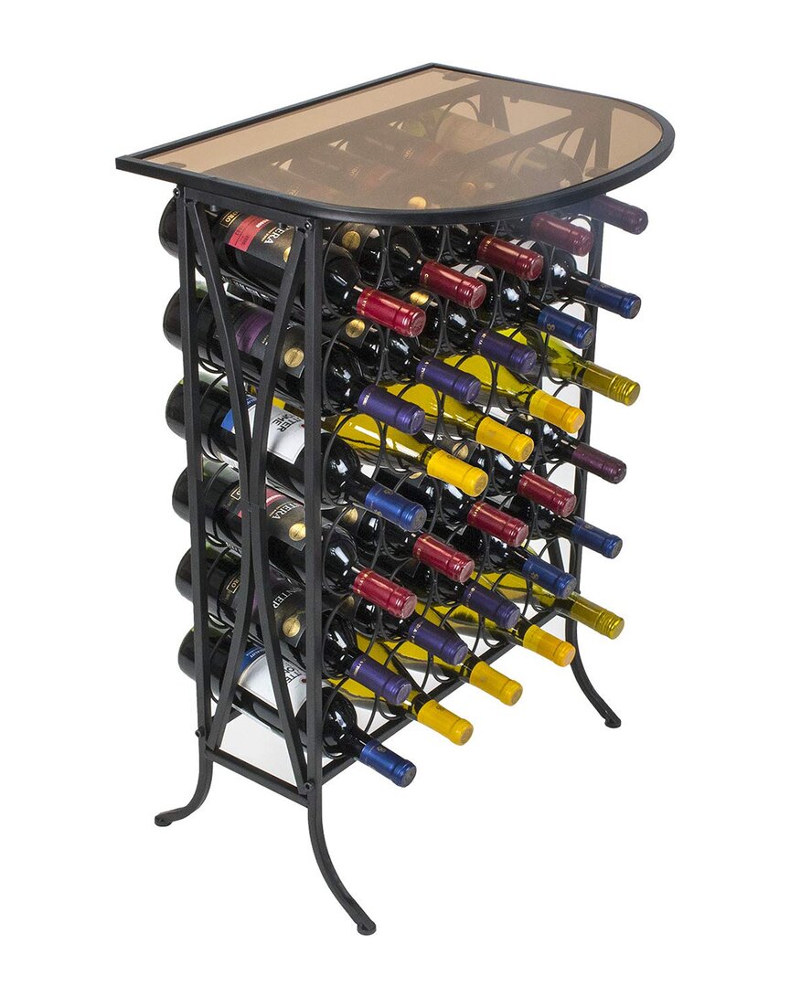 Shop Sorbus Wine Stand 30 Bottle With Glass Top