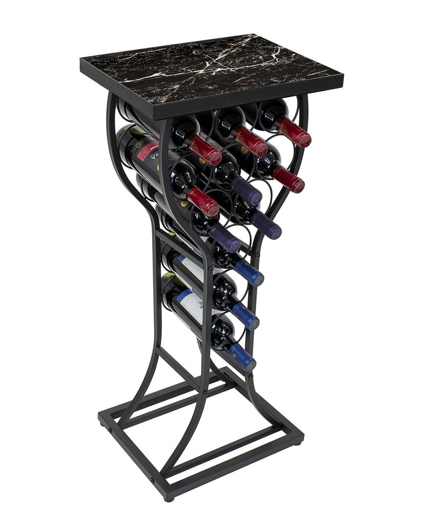 Sorbus Metal With Marble Finish Top Wine Storage Organizer Display Rack Table In Nocolor