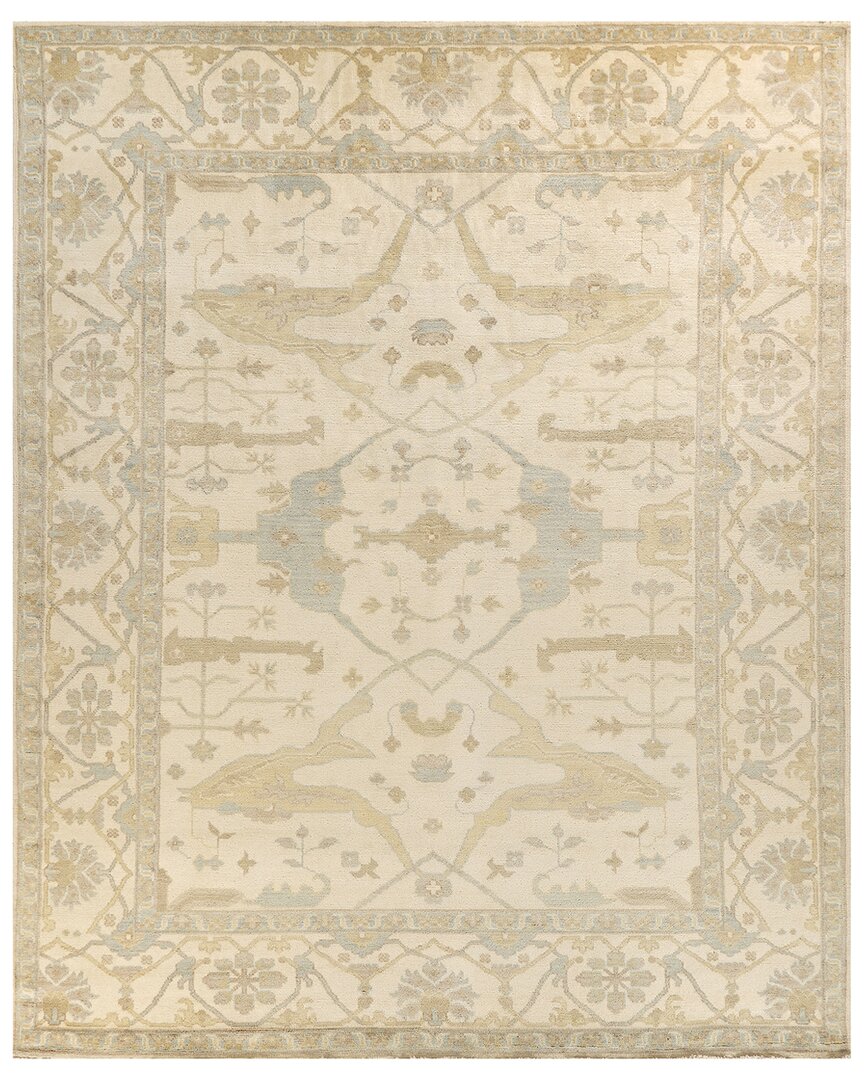 Exquisite Rugs Antique Weave Oushak Hand-knotted New Zealand Wool Rug In Beige
