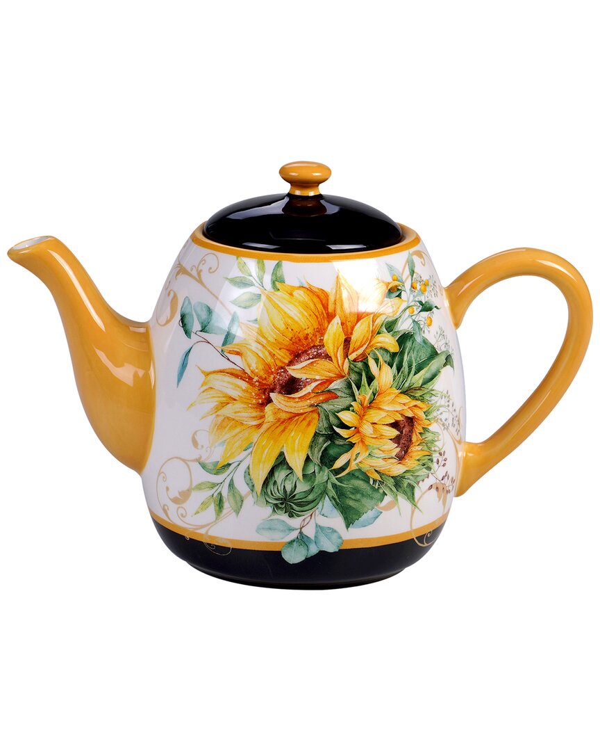 Shop Certified International Sunflower Fields Teapot In Multicolor