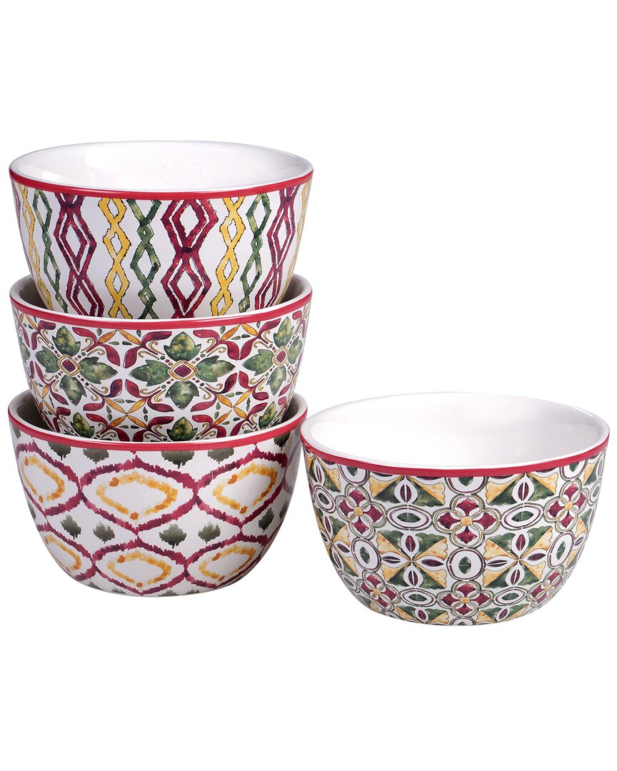 Certified International Set Of 4 Napa Ice Cream Bowls In Multicolor
