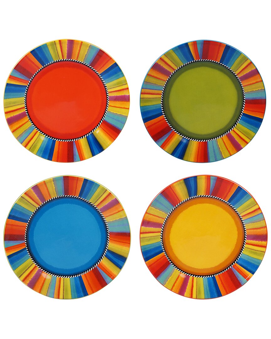 Certified International Set Of 4 Sierra Dinner Plates In Multicolor