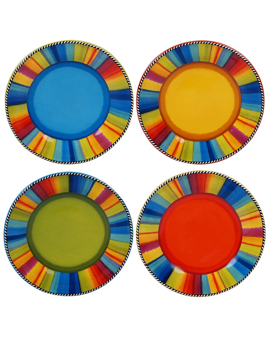 Certified International Set Of 4 Sierra Salad Plates In Multicolor