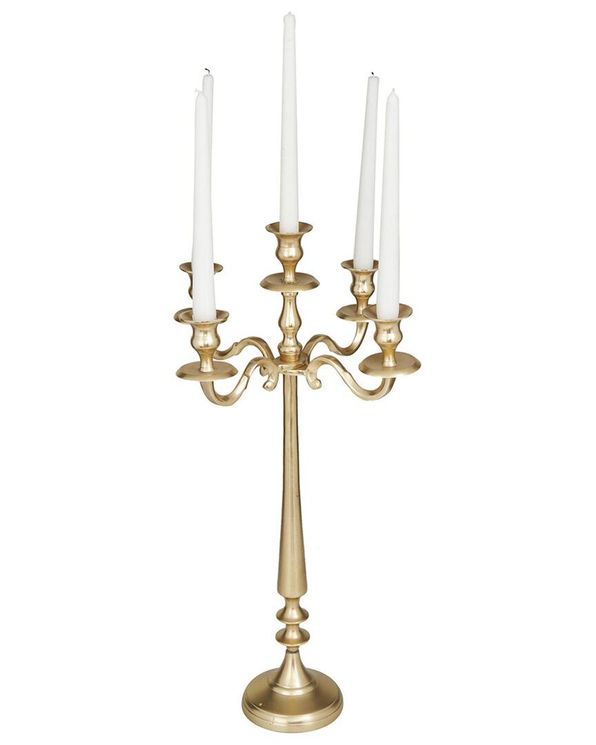 Peyton Lane Gold Aluminum Tapered 5 Plate Candelabra