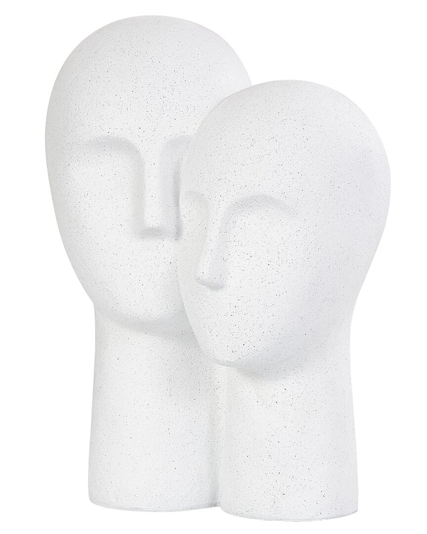 Peyton Lane People White Polystone Head Sculpture With Speckled Detailing In White