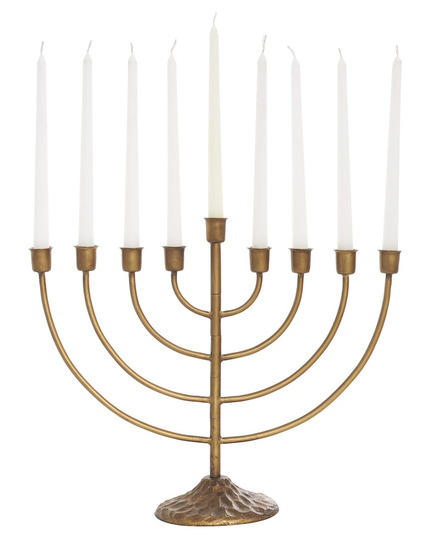 Peyton Lane Bronze Metal Layered Arch Candelabra With Textured Base In Bronze