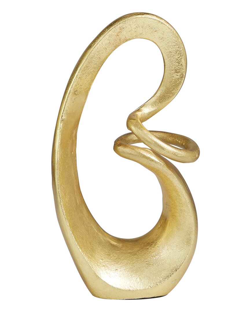 Peyton Lane Abstract Gold Aluminum Swirl Sculpture In Gold