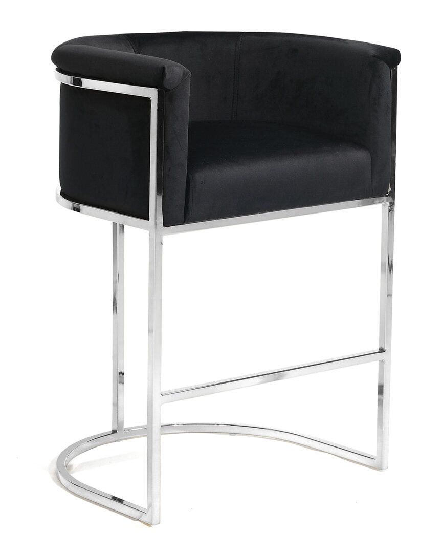 Chic Home Finley Counter Stool With Chrome Legs In Black