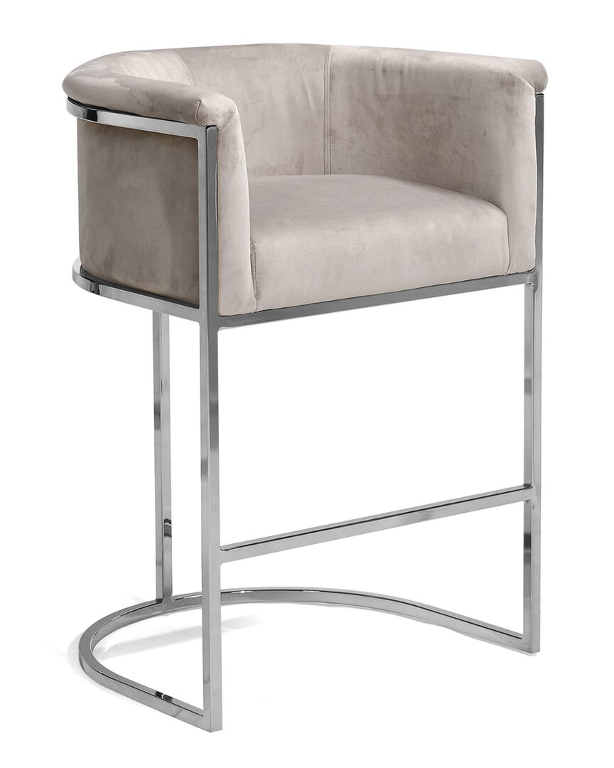 Chic Home Finley Counter Stool With Chrome Legs In Taupe