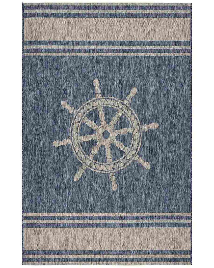 Lr Home Coastal Graphic Print Indoor/outdoor Performance Area Rug