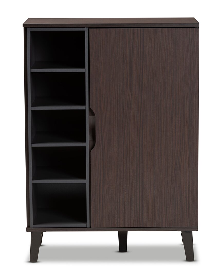 Baxton Studio Idina 1-door Shoe Cabinet In Brown