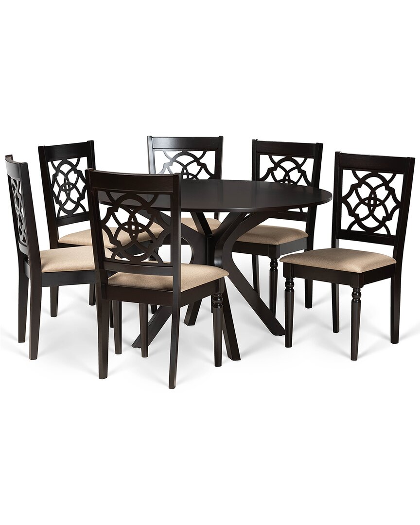 Baxton Studio Sadie 7pc Dining Set In Sand