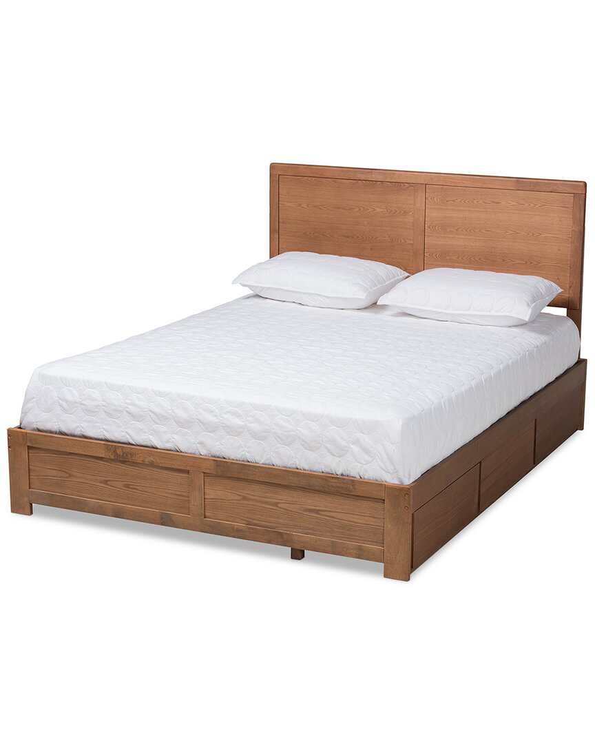Baxton Studio Aras Queen 3-drawer Platform Storage Bed In Brown