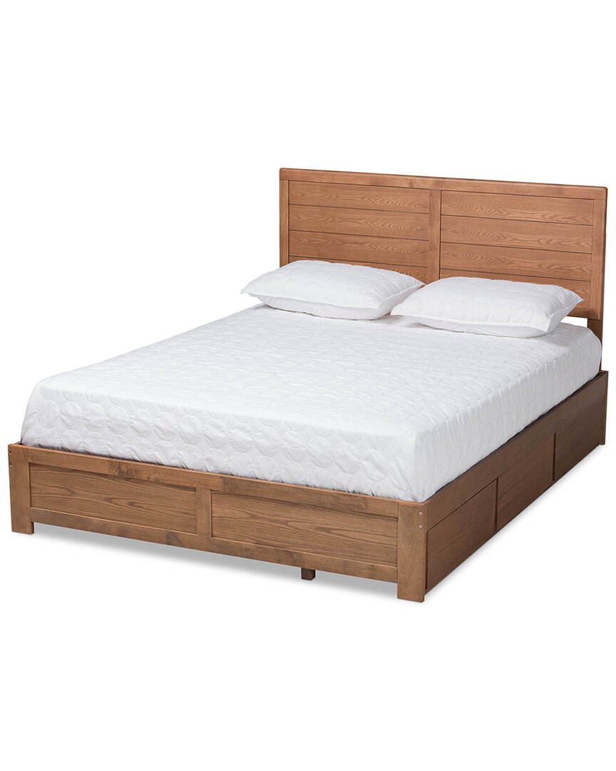 Baxton Studio Aras Queen 3-drawer Platform Storage Bed In Brown