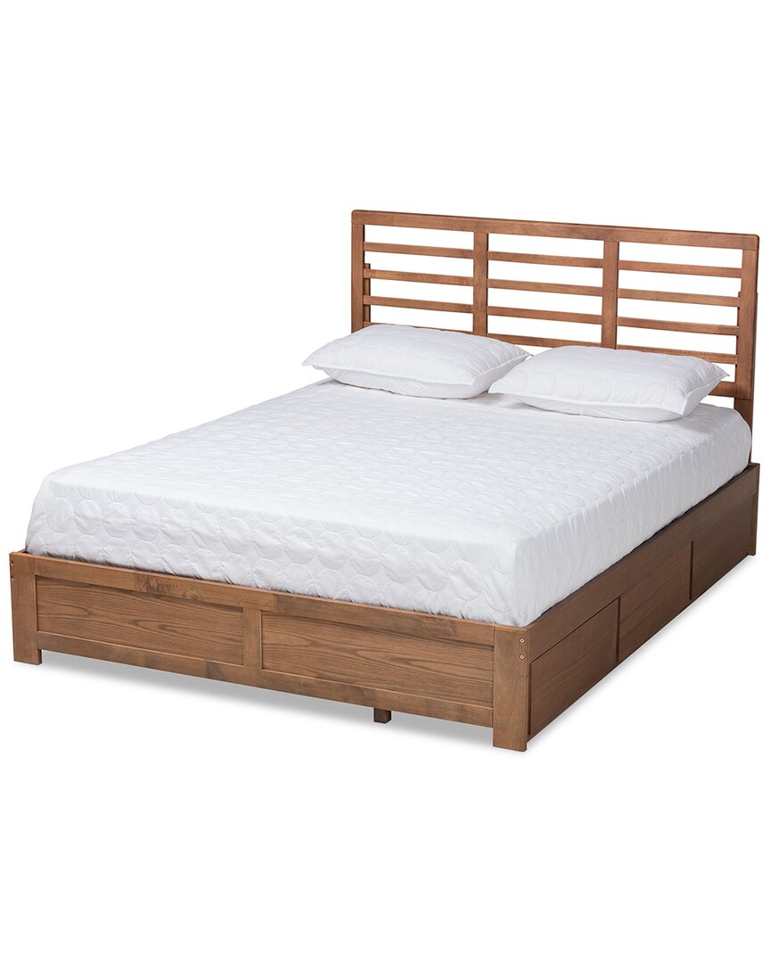 Baxton Studio Piera King 3-drawer Platform Storage Bed In Brown