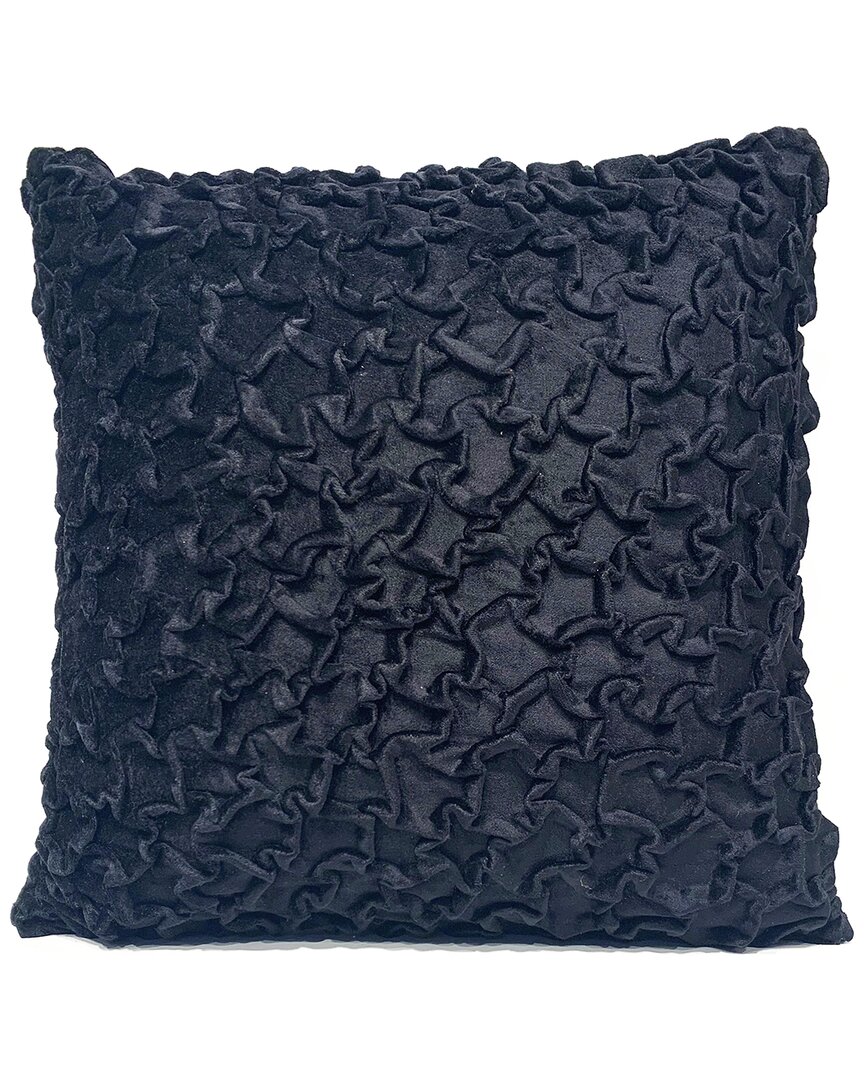 Harkaari Zig Zag Ruffle Design Throw Pillow In Black