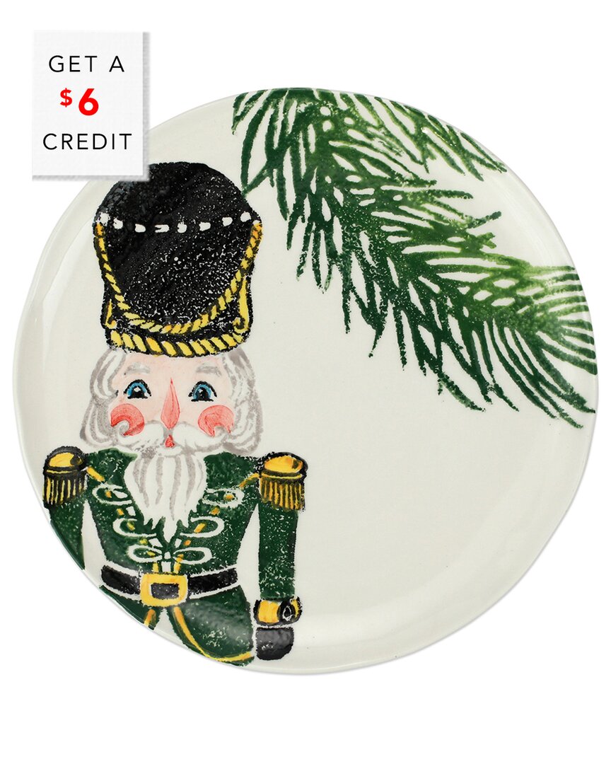 Vietri Nutcrackers Salad Plate With $6 Credit In Green