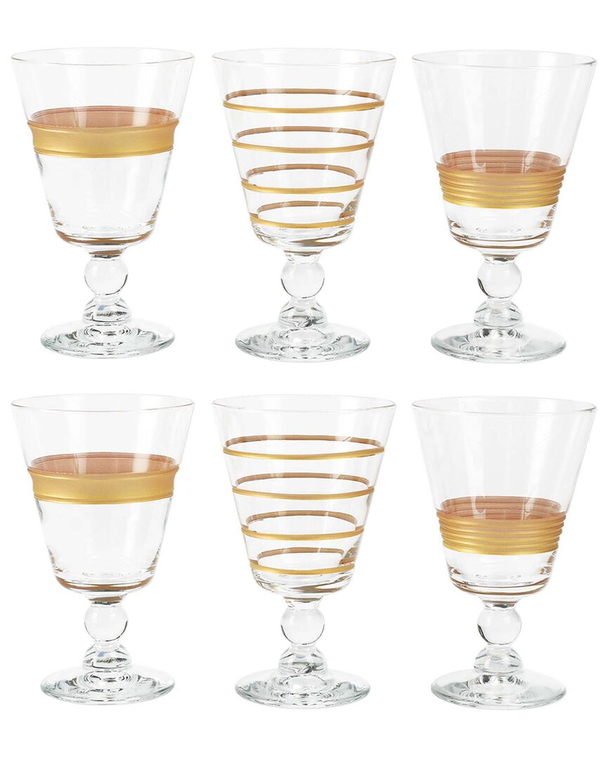 VIETRI DISCONTINUED VIETRI RAFFAELLO SET OF 6 ASSORTED APERITIVO GLASSES