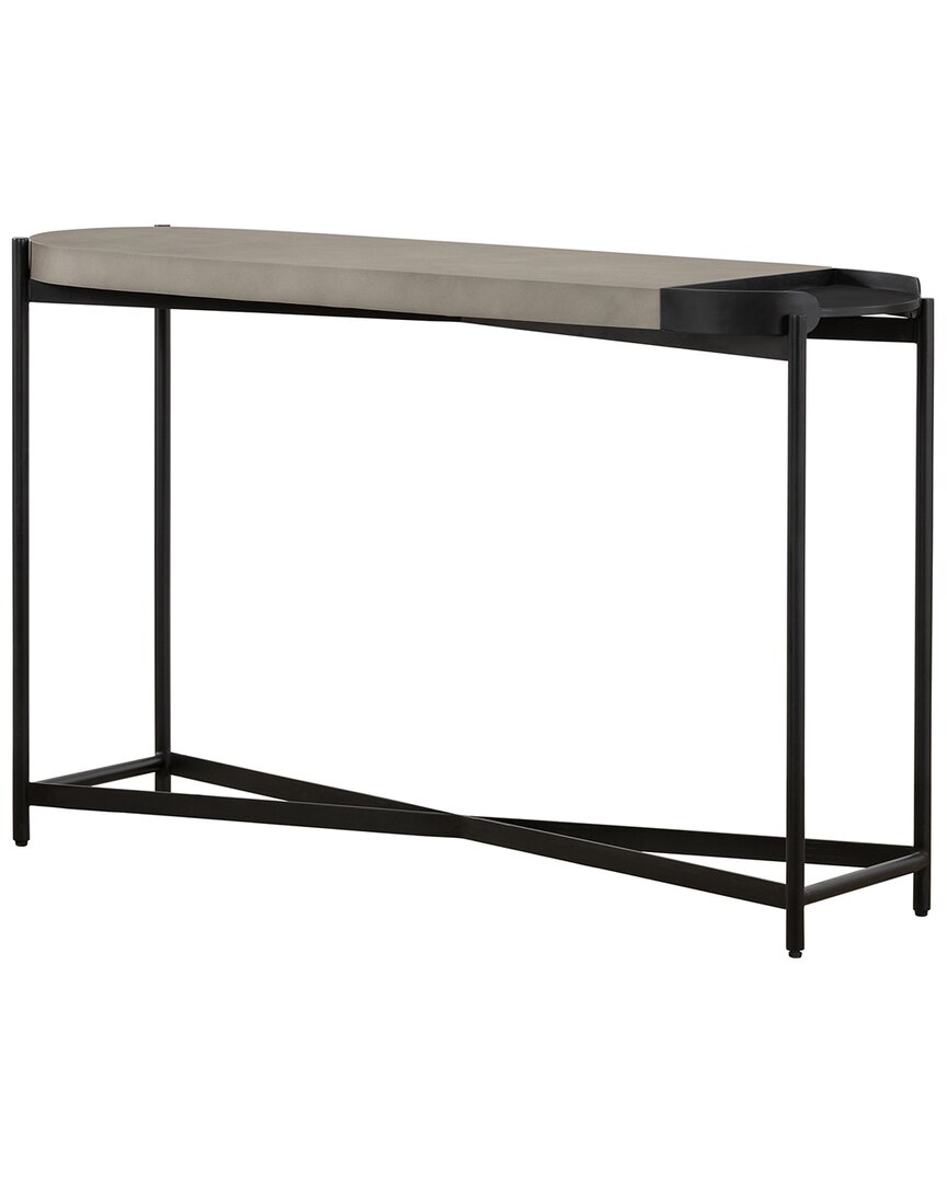 Armen Living Dua Concrete And Metal Modern Console Table In Gray