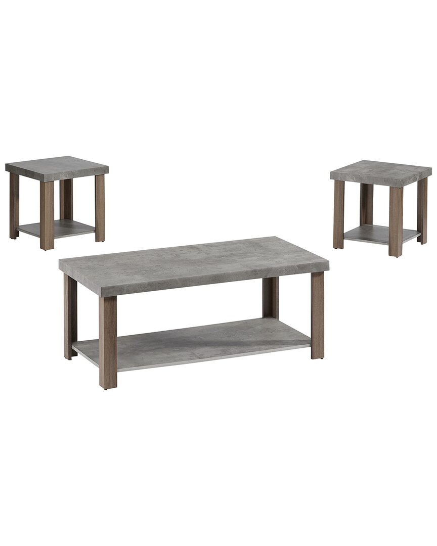 Progressive Furniture 3 Pack (cocktail & 2 End Tables) In Gray