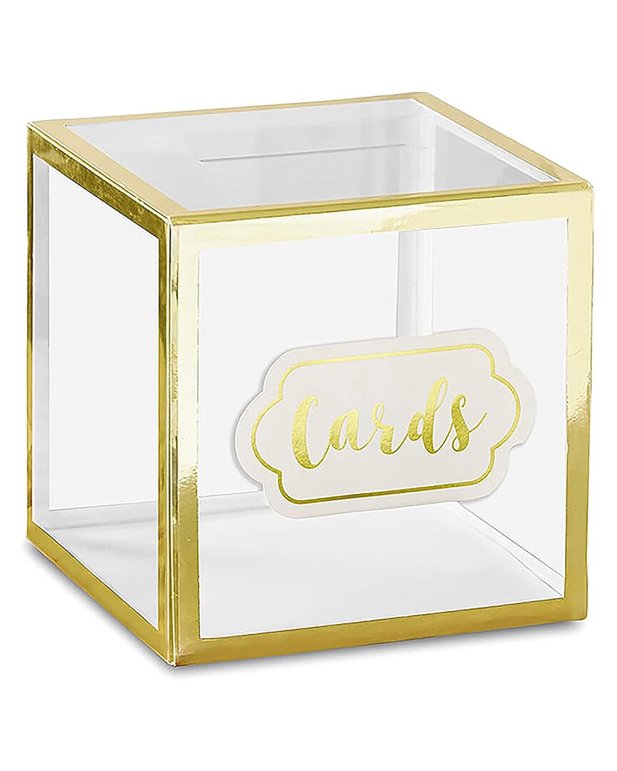 Kate Aspen Framed Collapsible Acrylic Card Box In Gold