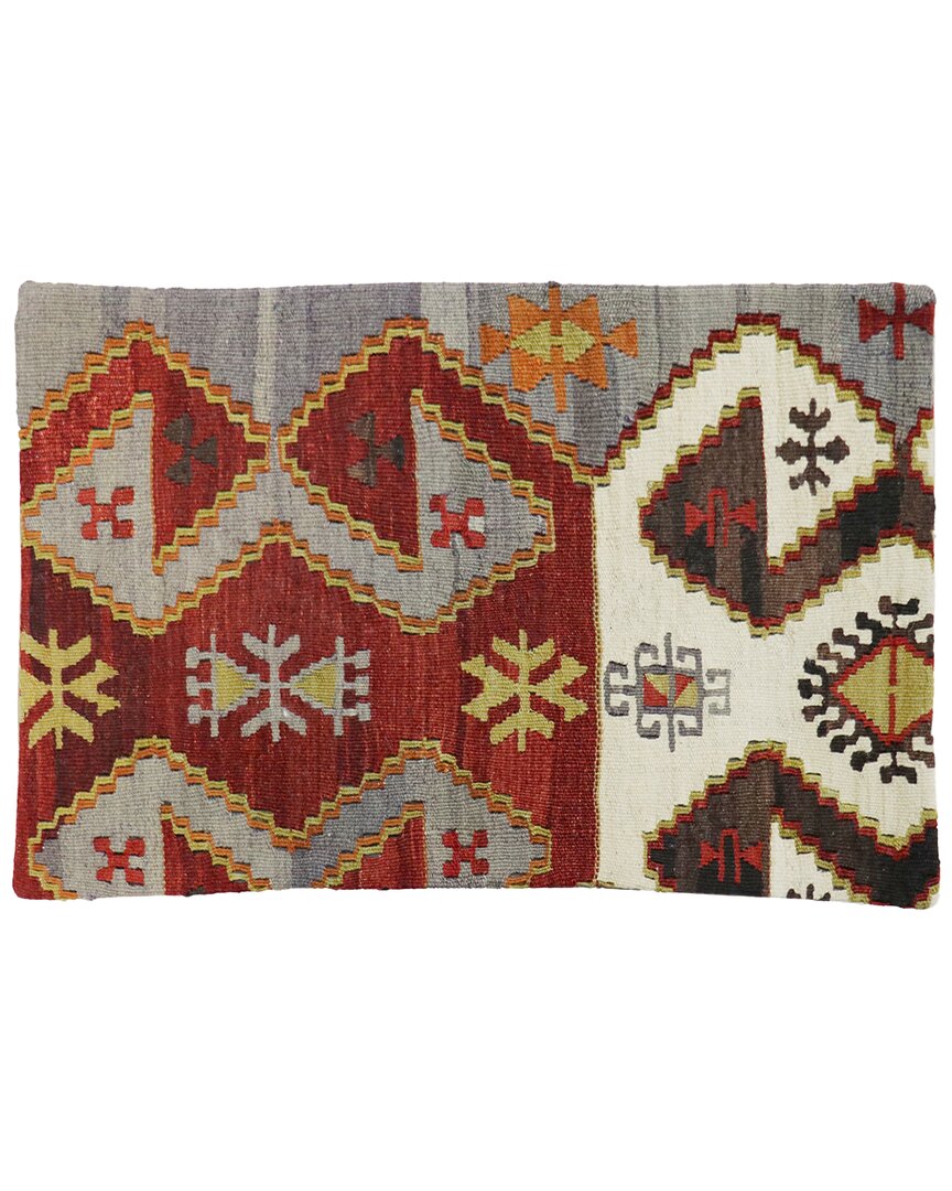 Pasargad Home Vintage Turkish Kilim Wool Pillow Case In Multi