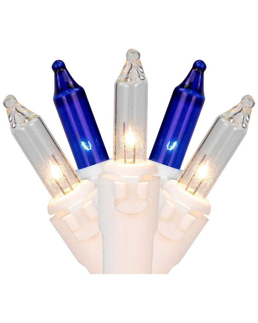 Northlight Discontinued 100ct Blue & Clear Mini Icicle Christmas Lights In Blue