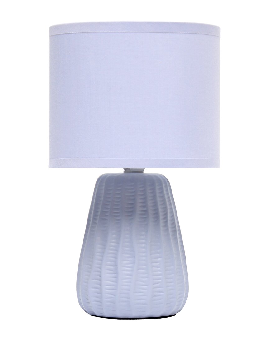 Lalia Home 11.02in Traditional Mini Modern Ceramic Texture Pastel Accent Bedside Table Desk Lamp In Blue