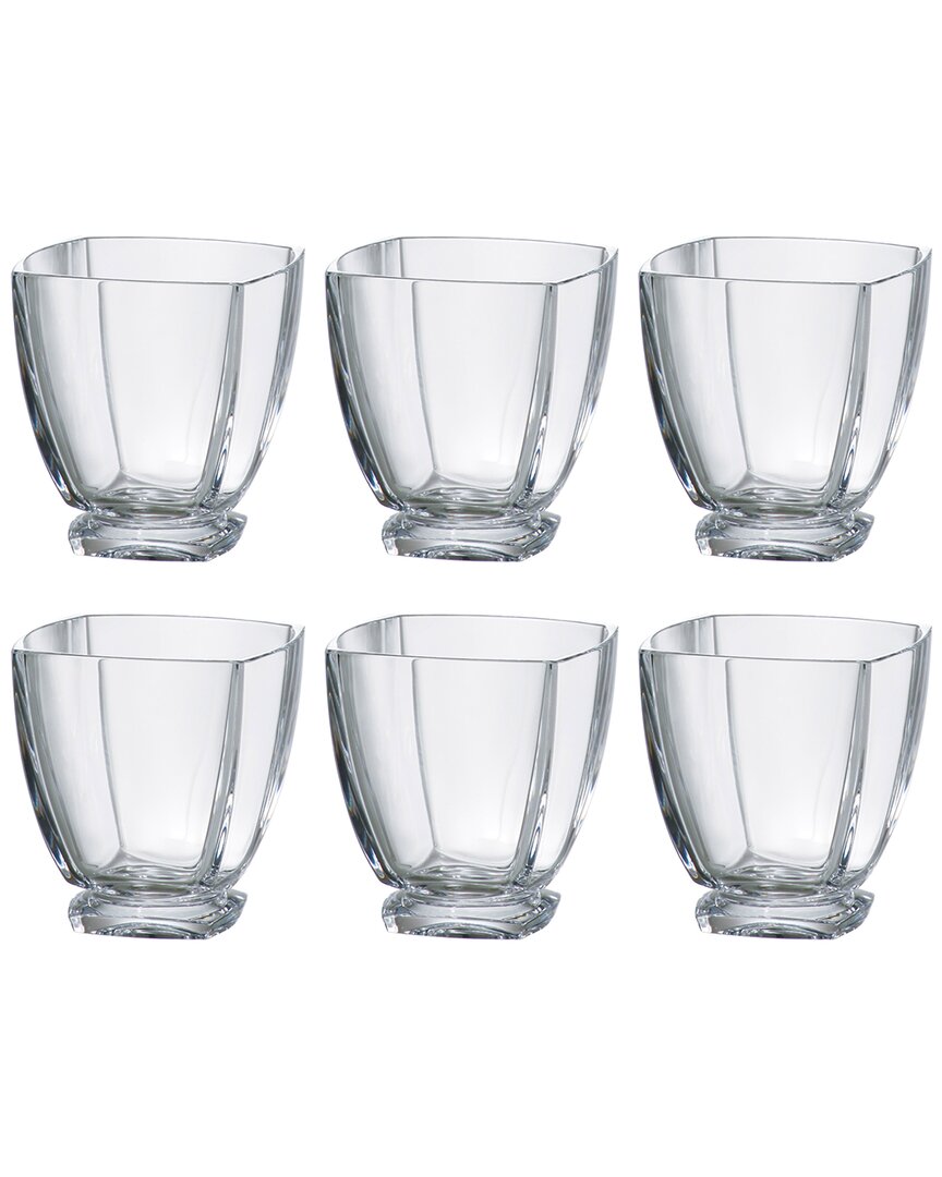 Barski Set Of 6 Crystal Double Old Fashioned Glasses