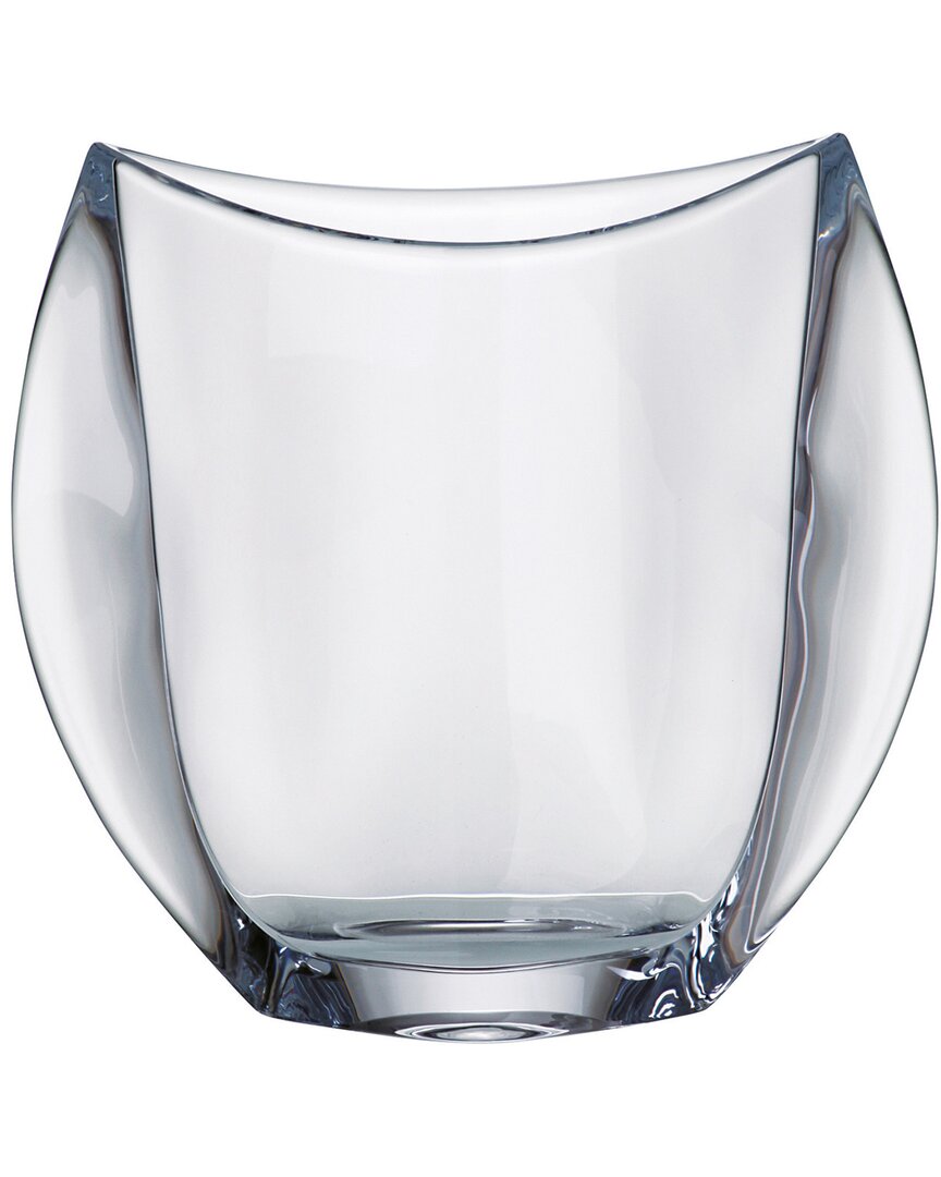 Barski Crystalline 9.5in Oval Vase In Transparent