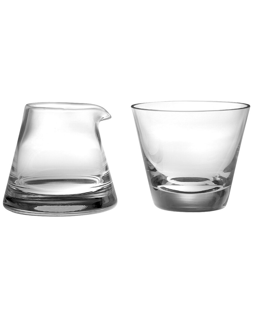 Barski Glass Sugar & Creamer Set In Transparent