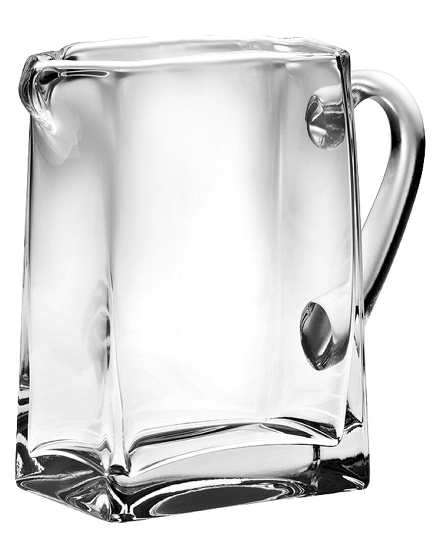 Barski Rectangle Large Glass Pitcher With Handle In Transparent
