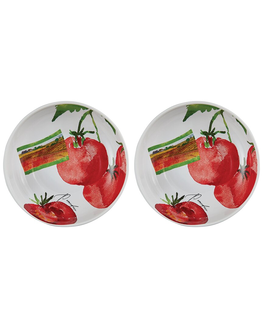 Rosanna Set Of 2 Antipasto Sfizioso Bowls: Tomatoes In Multi
