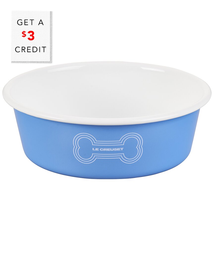 Le Creuset Large Dog Bowl With $3 Credit In Blue