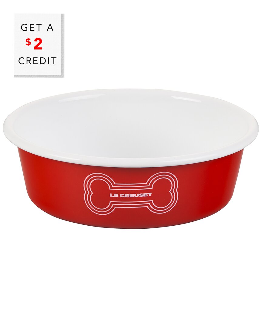 Le Creuset Medium Dog Bowl With $2 Credit In Red