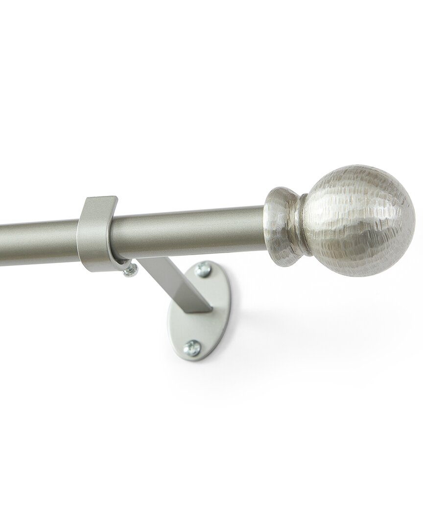 Threadmade Farmhouse Ball Curtain Rod In Silver