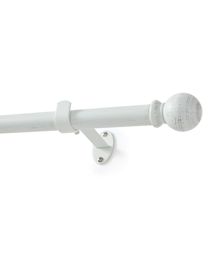 Threadmade Farmhouse Ball Curtain Rod In White