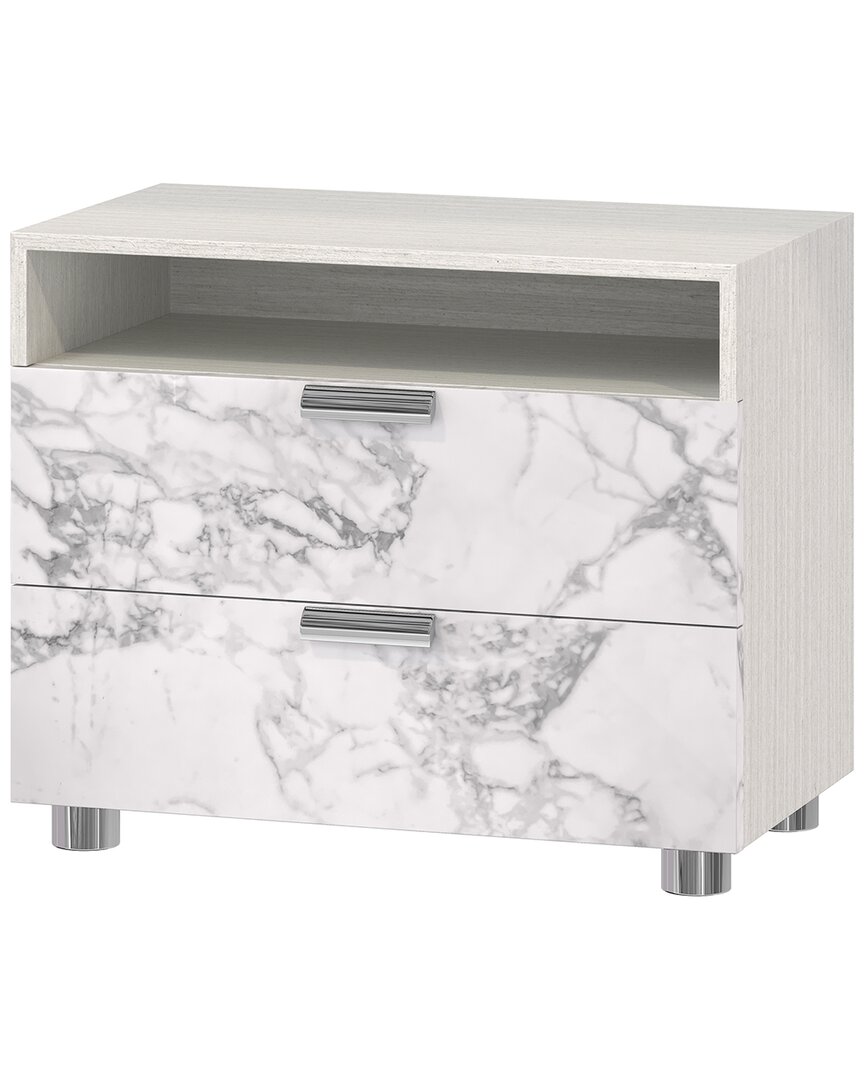 Bernhardt Stratum Nightstand With 2 Arabescato Drawers
